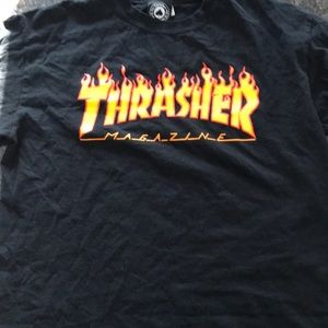 Thrasher Flame logo black long sleeve
